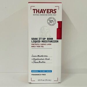 Thayers Soak It Up 80hr Liquid Facial Moisturizer 2.5 fl oz Normal To Dry Skin